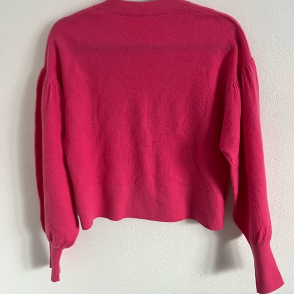 Ulla Johnson Hot Pink Boiled Merino Wool Ansel Cardigan, size small - Picture 6 of 6